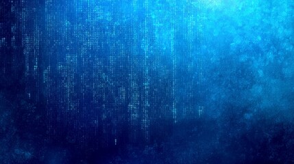Wall Mural - abstract blue digital binary code matrix: futuristic tech background wallpaper
