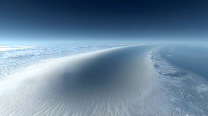Wall Mural - Planet's curve, cloudscape, atmospheric view, space background, travel