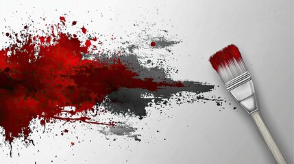Wall Mural - crimson and charcoal dance: an abstract expressionist masterpiece