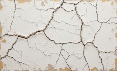 Wall Mural - Cracked white wall texture background