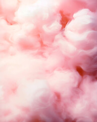 Aufkleber - Digital illustration of pink clouds flowing freely in a pink and white palette. Light accents enhance the impression of airiness and lightness