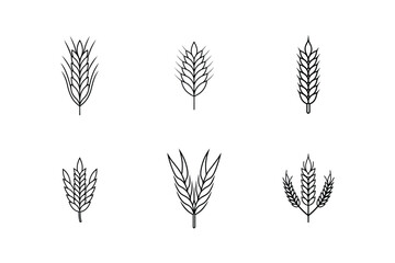 Wall Mural - barley icon line art vector illustration