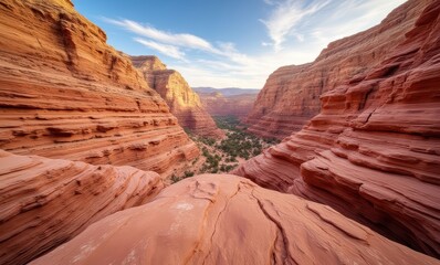 Wall Mural - Stunning desert canyon landscape at sunset