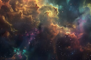 Wall Mural - nebula clouds swirling across the vast expanse of space, creating a breathtaking cosmic scene