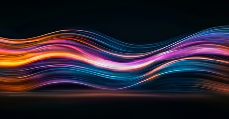 Wall Mural - a night street portrayed abstractly through long exposure photography