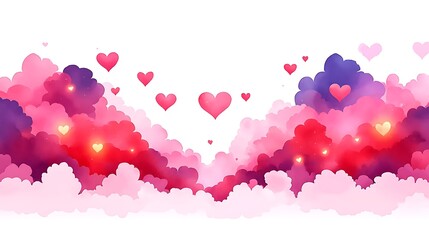 Wall Mural - Delicate Abstract Valentine Art Blending Soft Colors and Hearts