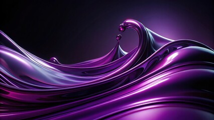 Wall Mural - Abstract Purple Liquid Swirling in Elegant Waves, Creating a Luxurious and Dynamic Visual Presentation