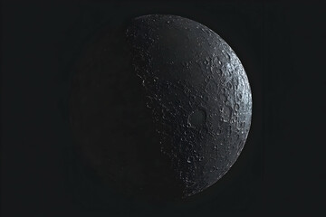 Wall Mural - Dark Moon surface, space background, celestial body