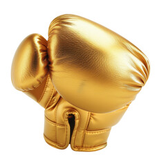 Golden boxing gloves with shiny finish, symbolizing victory and achievement in sports. Perfect for representing competition and athleticism