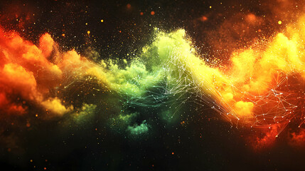 Wall Mural - Colorful nebula swirls, cosmic dust, space background, design element