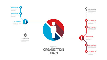 Wall Mural - organization line chart Infographic template for  business and avatar icons. vector illustration.