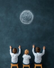 Aufkleber - Minimalist STEM Education Geometric Chalkboard for Analytical Learning in Early Childhood - Innovative Classroom Design Enhancing Cognitive Development