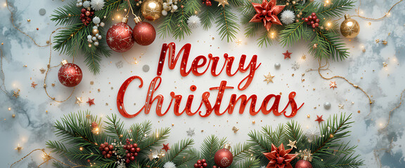 Wall Mural - merry christmas greeting card