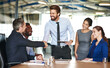© peopleimages.com - Shaking hands, contract and business people in office with client for investment deal, offer or agreement. Meeting, negotiation and finance analysts with corporate investor for onboarding handshake.