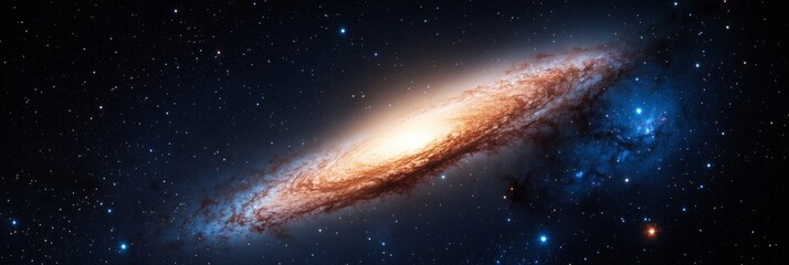 Aufkleber - Celestial Depths of a Spiral Galaxy with Nebulae and Star Systems - Scientific Visualization for Space Exploration and Astronomy Education Content
