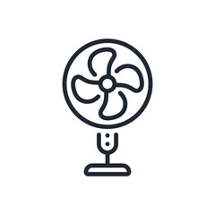 Wall Mural - stand fan editable stroke outline icon isolated on white background flat vector illustration. pixel 