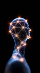 Aufkleber - Futuristic Digital Art Neural Network Energy Graph with Quantum Patterns - AI Technology Showcase for Innovative Marketing and Advanced Computational Solutions