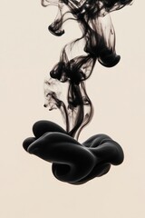 Poster - Ink Swirl Abstract Dynamic Black Ink in Water Artwork for Creative Branding and Modern Office Decor - Visualizing Innovation and Artistic Expression