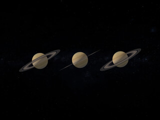 Wall Mural - Saturn's rings are disappearing 3d rendering illustration concept