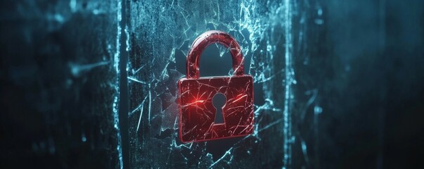 hacker attack, security breach, system hacked alert with red broken padlock , cybersecurity concept