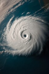 Aufkleber - Immersive Climate Visualization Dynamic Satellite Imagery of Cyclone Eye and Wind Patterns - Meteorological Analysis and Disaster Forecast for Environmental Strategy