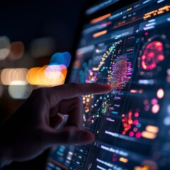 Aufkleber - Interactive Data Visualization Dashboard Dynamic Touchscreen with Smart Graphs for Business Innovation and Strategic Analytics in Digital Environments