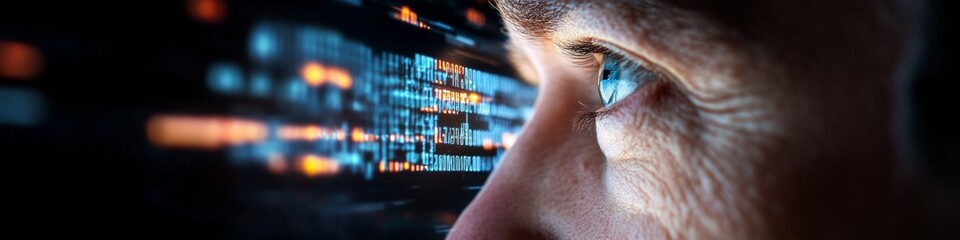 Poster - Cybersecurity Interface Close-Up High-Tech Monitoring Screens with Code Analysis and Threat Detection - Advanced Digital Protection for Modern Business and IT Infrastructure