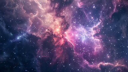 Wall Mural - ethereal cosmic landscape: mesmerizing galaxy backdrop with vibrant nebulae, sparkling stars, and in