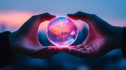 Aufkleber - Holographic Digital Currency Exchange Neon Hues and Seamless Transactions for Modern Fintech Spaces - Futuristic Payments and Global Trade Innovation