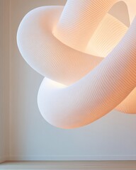 Poster - Futuristic Minimalism -Printed Rope Sculpture in Modern Design Studio - Innovative Interior Lighting for Architectural Aesthetics and Creative Workspace Inspiration