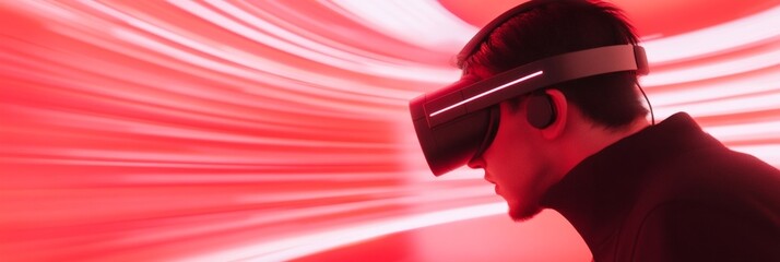 Poster - Neon VR Experience High-Energy DJ Set in Immersive Virtual Club - Dynamic Nightlife and Music Tech Promotions for Modern Digital Engagement