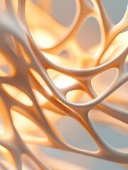 Poster - Parametric Lighting Design Flexible LED Network Illuminating Modern Spaces - Enhancing Tech Aesthetics and Digital Environments with Organic Fluidity