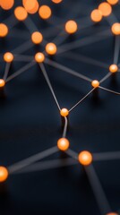 Poster - Tech-Infused Digital Networks Glowing Node Connectors in Matrix Web - Cutting-Edge Cybersecurity Art for Corporate Branding and Real-Time Threat Prevention Visualization