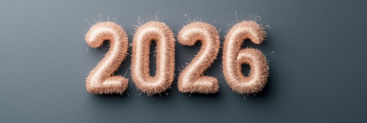 Poster - Modern Sparkler Typography 2026 Light Trail Design Against Dark Backdrop - Vibrant New Year Celebration Content for Digital Marketing and Event Industries