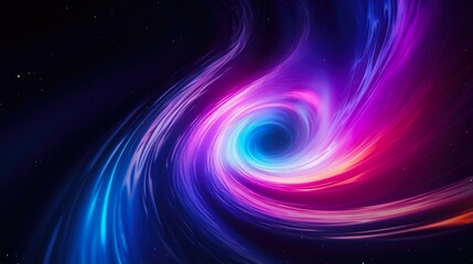 Wall Mural - vortex of colors in the cosmic sky: abstract creative twisted lines in motion with falling stars and
