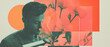 © annetdebar - Creative process of a graphic designer in a minimalist floral collage environment