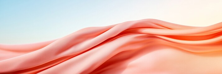 Poster - Dynamic Textile Design Flowing Satin Waves with Vibrant Colors - Contemporary Decor Inspiration and Homeware Marketing Visuals