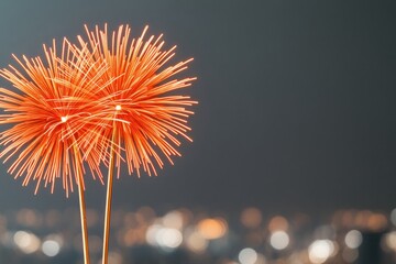 Poster - Futuristic Celebration Firework Display Vibrant LED Explosions Over Metropolitan Skyline - Dynamic Event Marketing and Urban Entertainment Solutions
