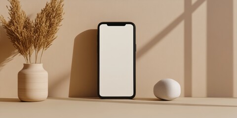 Aufkleber - Minimalist Smartphone Mockup Frameless Design and Neutral Aesthetic - Tech Content for Modern Digital Marketing and Innovative Communication Strategies