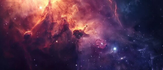 Wall Mural - majestic cosmic swirl of vivid nebula clouds, vibrant stardust, and starry night sky in a vast celes