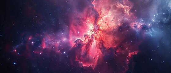 Wall Mural - majestic cosmic swirl of vivid nebula clouds, vibrant stardust, and starry night sky in a vast celes