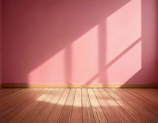 Canvas Print - pink room with shadow background for product placement display show