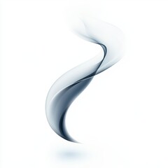 Wall Mural - smoky trail curling upwards, with a semi-transparent appearance, centered on a clean white background