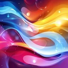 Aufkleber - Abstract Colorful Waves and Light Effects in Vibrant Background for Creative Designs and Art Projects