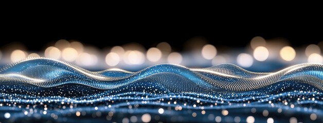 Wall Mural - colorful glowing waves and circuit board elements create a digital flow, showcasing a futuristic tec