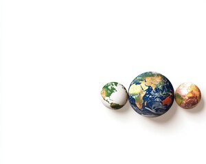 Three round balls representing the Earth