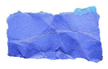 Wall Mural - blue crumpled wrinkled torn piece of blank paper note cardboard with texture and copy space, close u