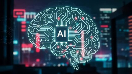 ai, brain and technology with digital network, circuit and concept for innovation, machine learning 