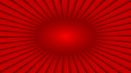 Poster - Abstract red background with 3d burst lines pattern, symmetrical minimal striped background for business presentation.