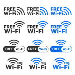 Wall Mural - wi-fi symbol set. router wireless technology. wi-fi hot spot icon. wifi icon vector. stock vector co